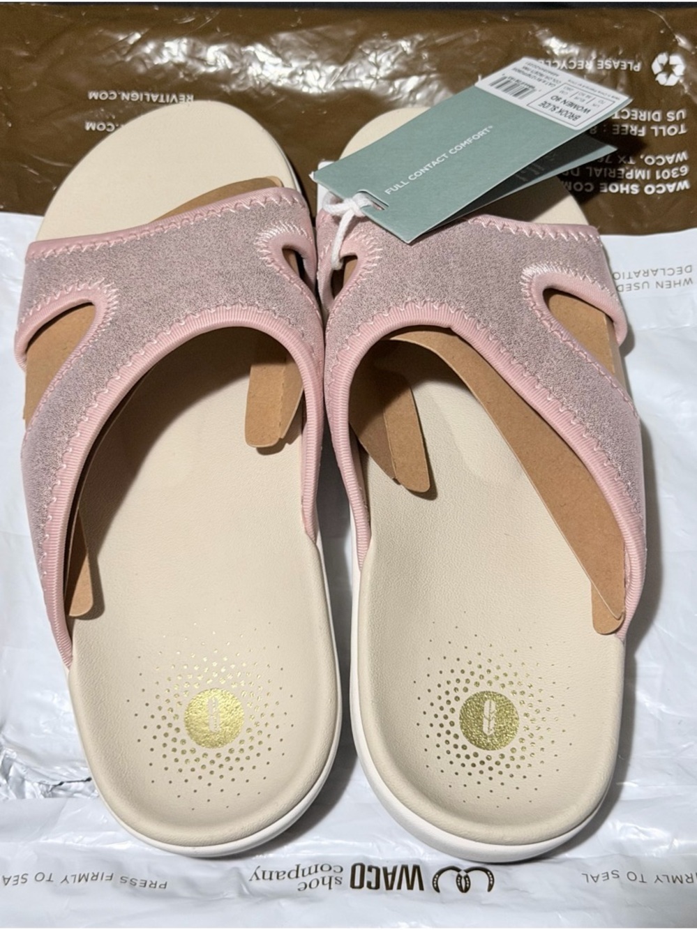 REVITALIGN Women’s Metallic Pink Slide Sandals - Picture 4 of 6